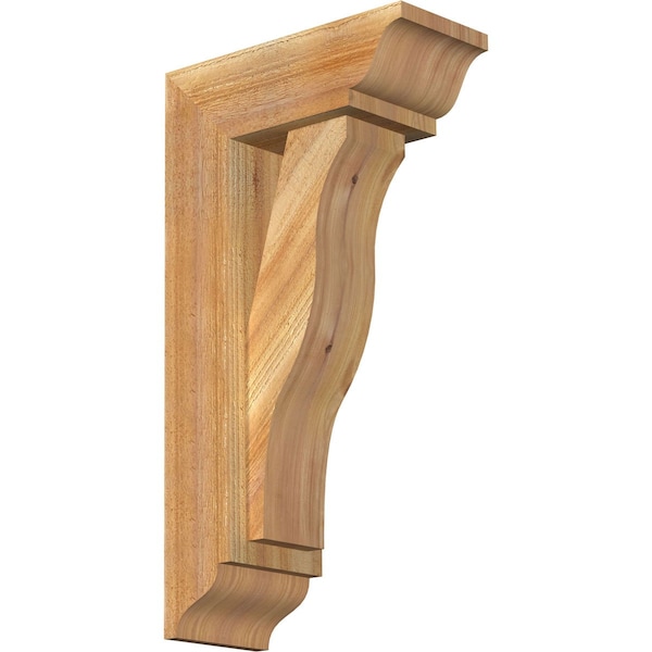 Ekena Millwork Funston Traditional Rough Sawn Bracket w/ Offset Brace, Western Red Cedar, 6"W x 14"D x 26"H BKT0604X14X26FST01RWR - main